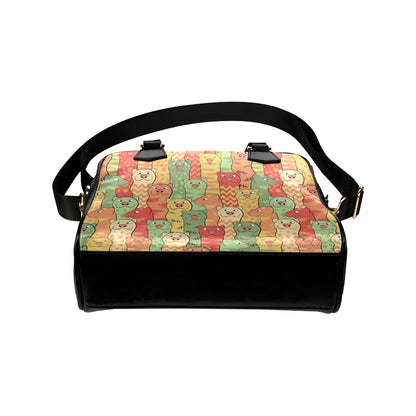 Ferret Pattern Print Design 01 Shoulder Handbag