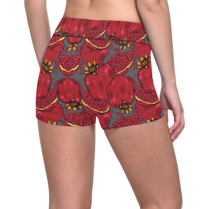 Pomegranate Pattern Print Design PG05 Yoga Shorts