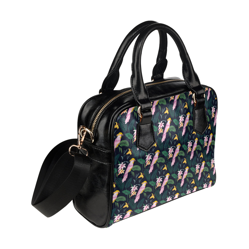 Cockatoo Pattern Print Design 03 Shoulder Handbag