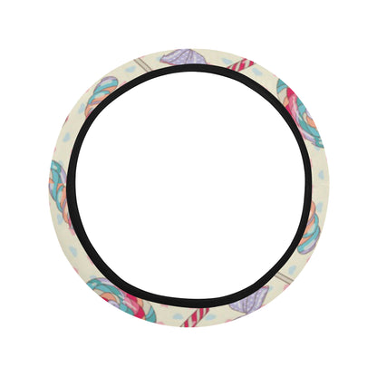 Candy Pattern Print Design CA04 Steering Wheel Cover with Elastic Edge