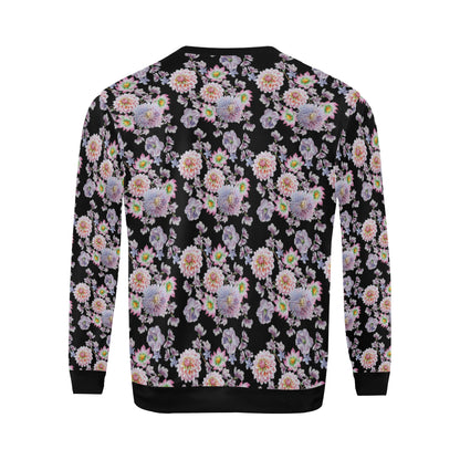 Dahlia Pattern Print Design DH012 Men Long Sleeve Sweatshirt