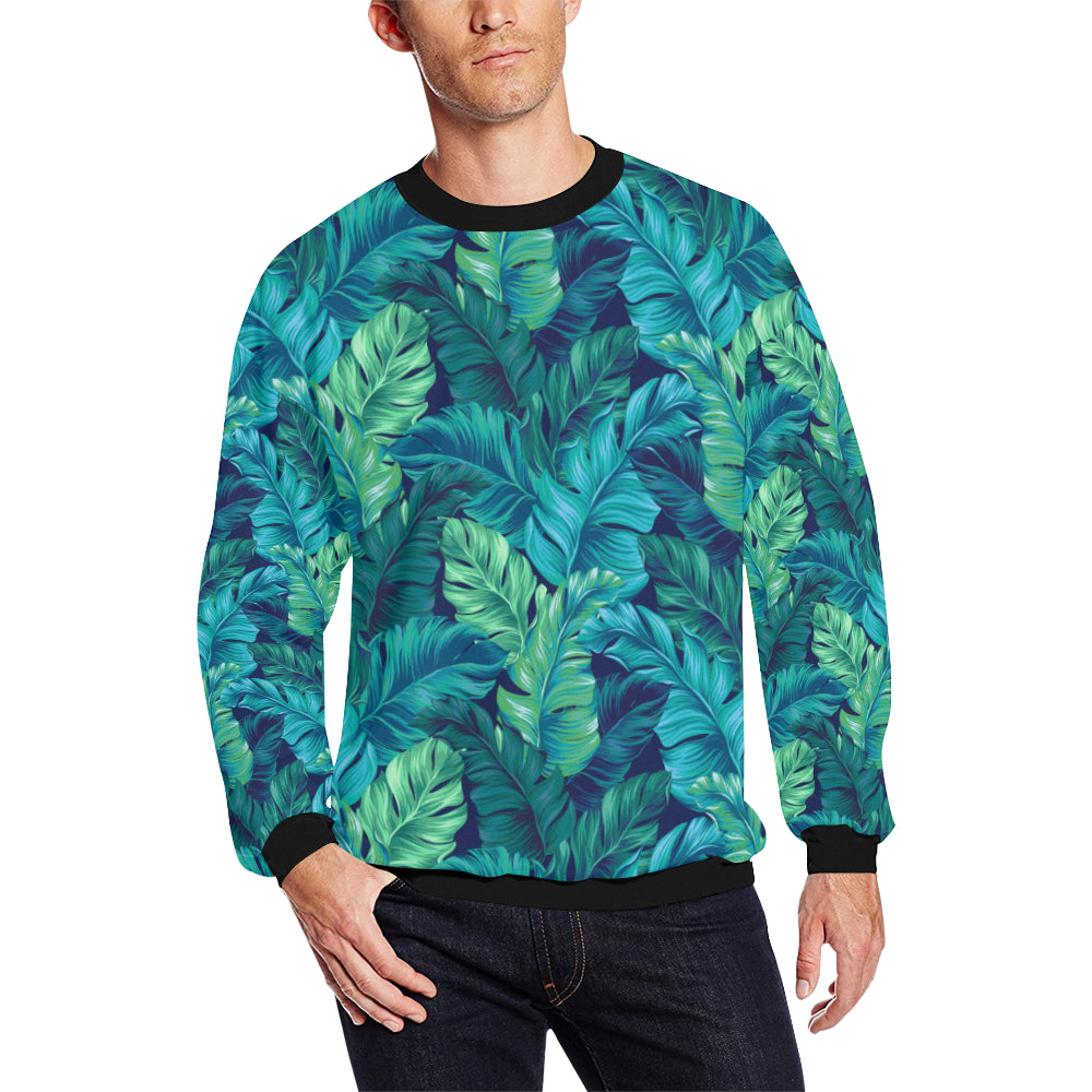 Banana Leaf Pattern Print Design BL05 Men Long Sleeve Sweatshirt