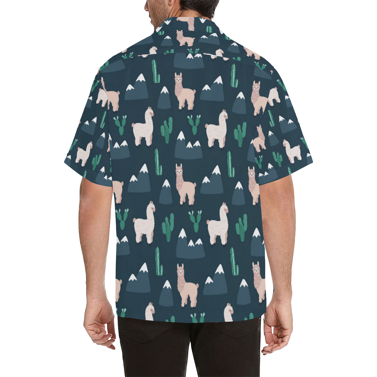 Llama Pattern Print Design 06 Men's Hawaiian Shirt