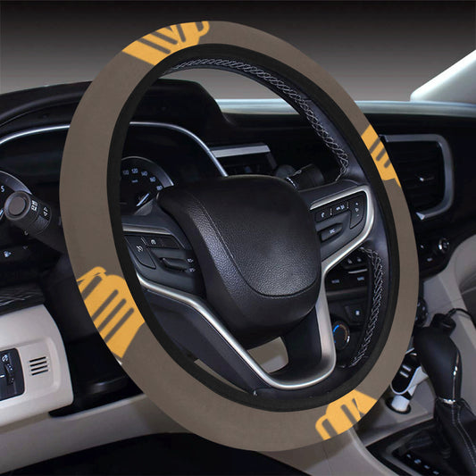 Beer Pattern Print Design 01 Steering Wheel Cover with Elastic Edge