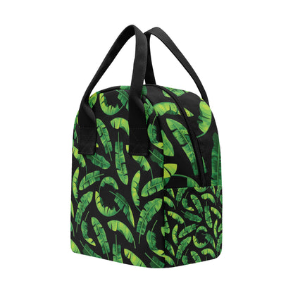 Banana Leaf Pattern Print Design BL02 Insulated Lunch Bag