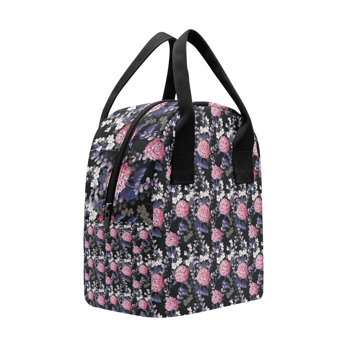 Hydrangea Pattern Print Design HD04 Insulated Lunch Bag