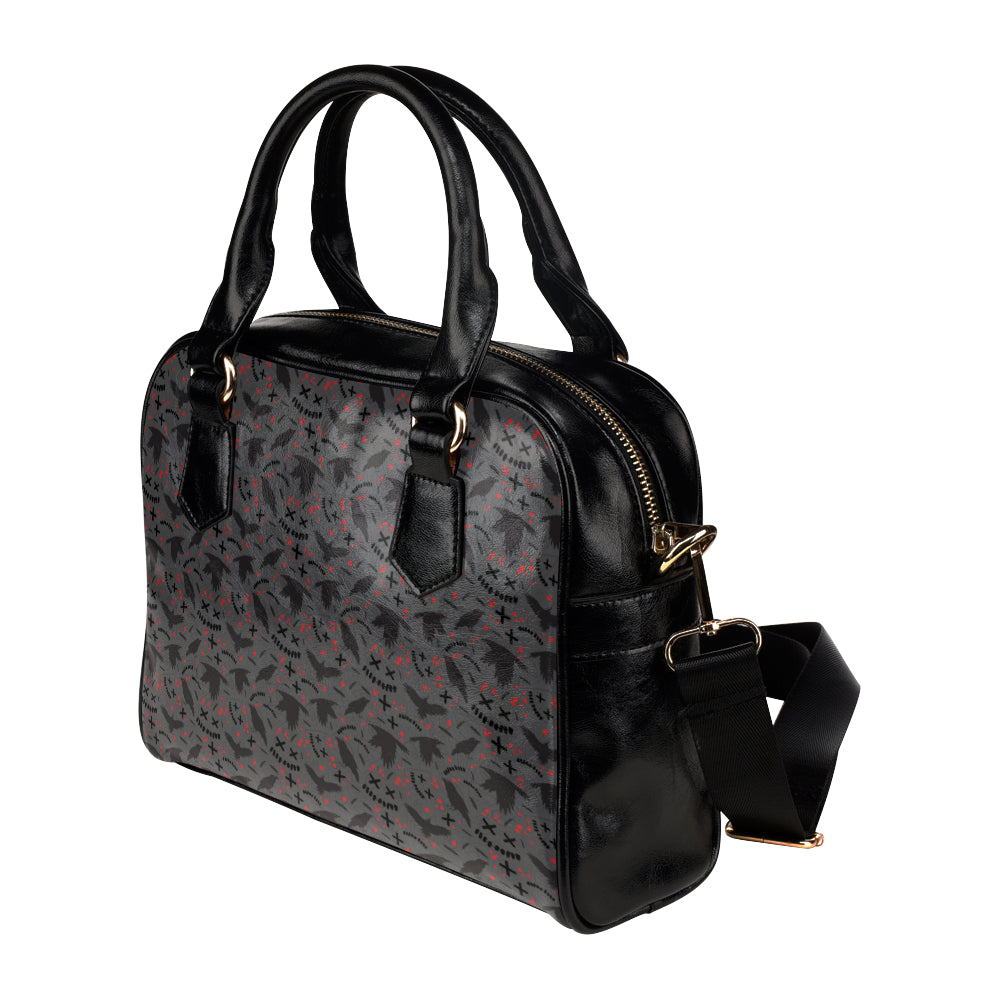 Crow Pattern Print Design 02 Shoulder Handbag
