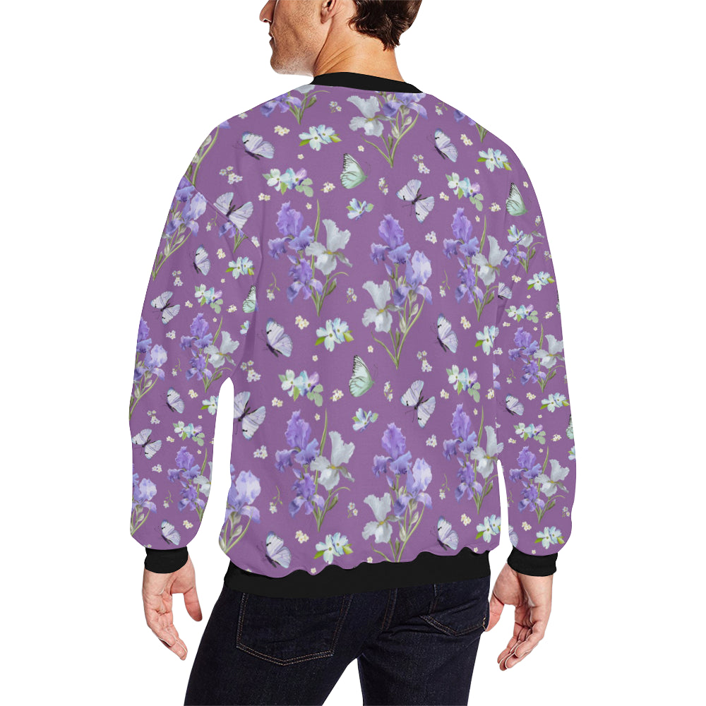 Iris Pattern Print Design IR09 Men Long Sleeve Sweatshirt