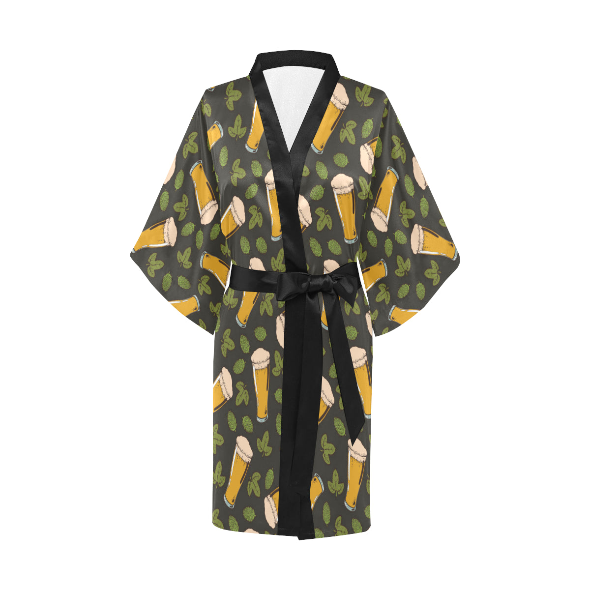 Beer Iris Pattern Print Design 02 Women's Short Kimono