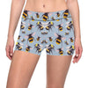 Bee Pattern Print Design BEE08 Yoga Shorts