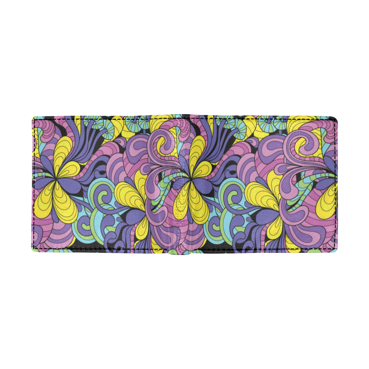Psychedelic Pattern Print Design A04 Men's ID Card Wallet