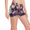 Peony Pattern Print Design PE03 Yoga Shorts