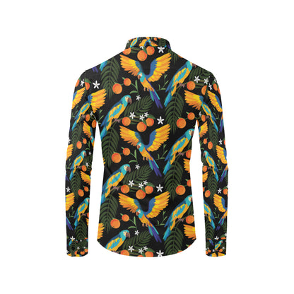Macaw Pattern Print Design 03 Men's Long Sleeve Shirt