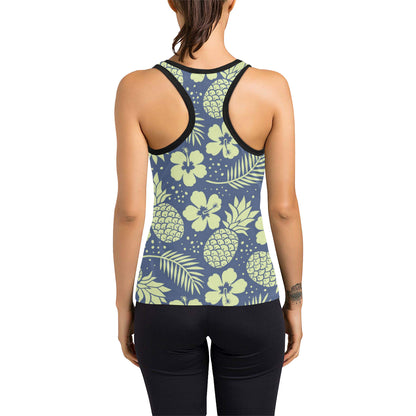 Pineapple Pattern Print Design PP07 Women's Racerback Tank Top