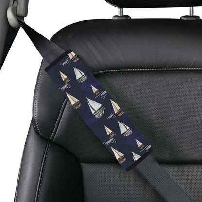 Sailing Ships Pattern Print Design A05 Car Seat Belt Cover