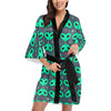 Alien Head Heart Pattern Print Design 03 Women's Short Kimono