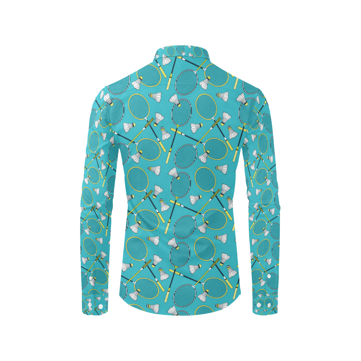 Badminton Pattern Print Design 06 Men's Long Sleeve Shirt