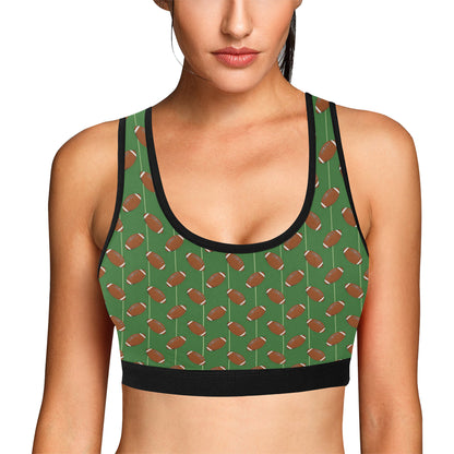 American Football on Field Themed Sports Bra