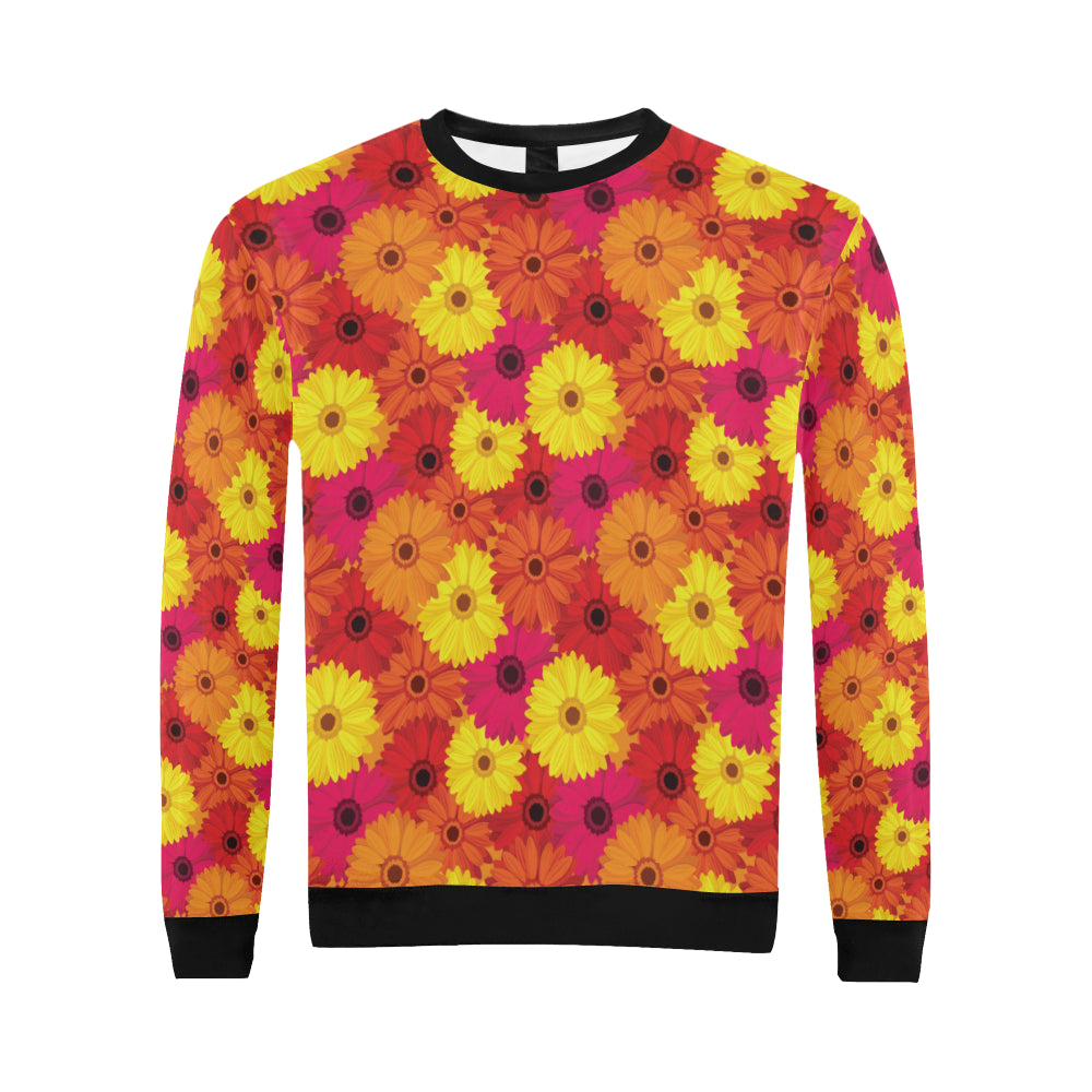 Gerberas Pattern Print Design GB05 Men Long Sleeve Sweatshirt