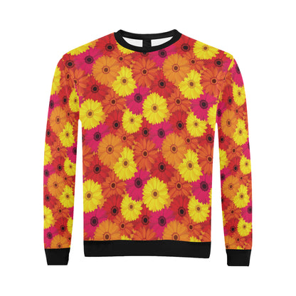 Gerberas Pattern Print Design GB05 Men Long Sleeve Sweatshirt