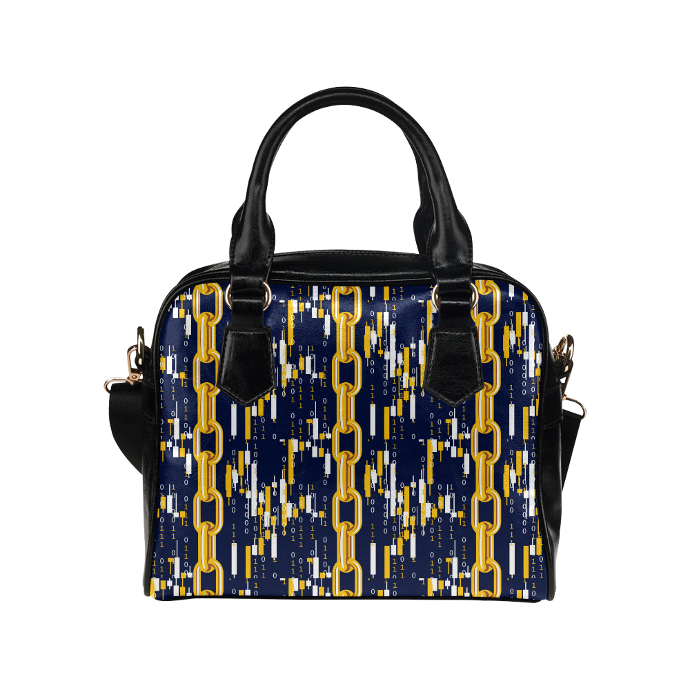 Cryptocurrency Chain Pattern Print Design 03 Shoulder Handbag