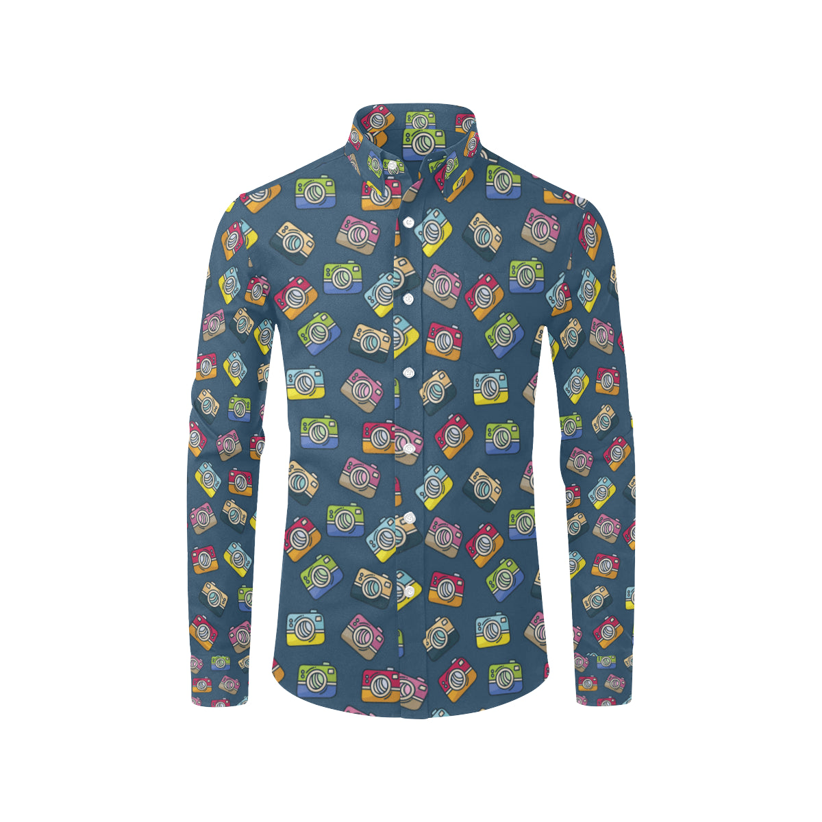 Camera Pattern Print Design 03 Men's Long Sleeve Shirt