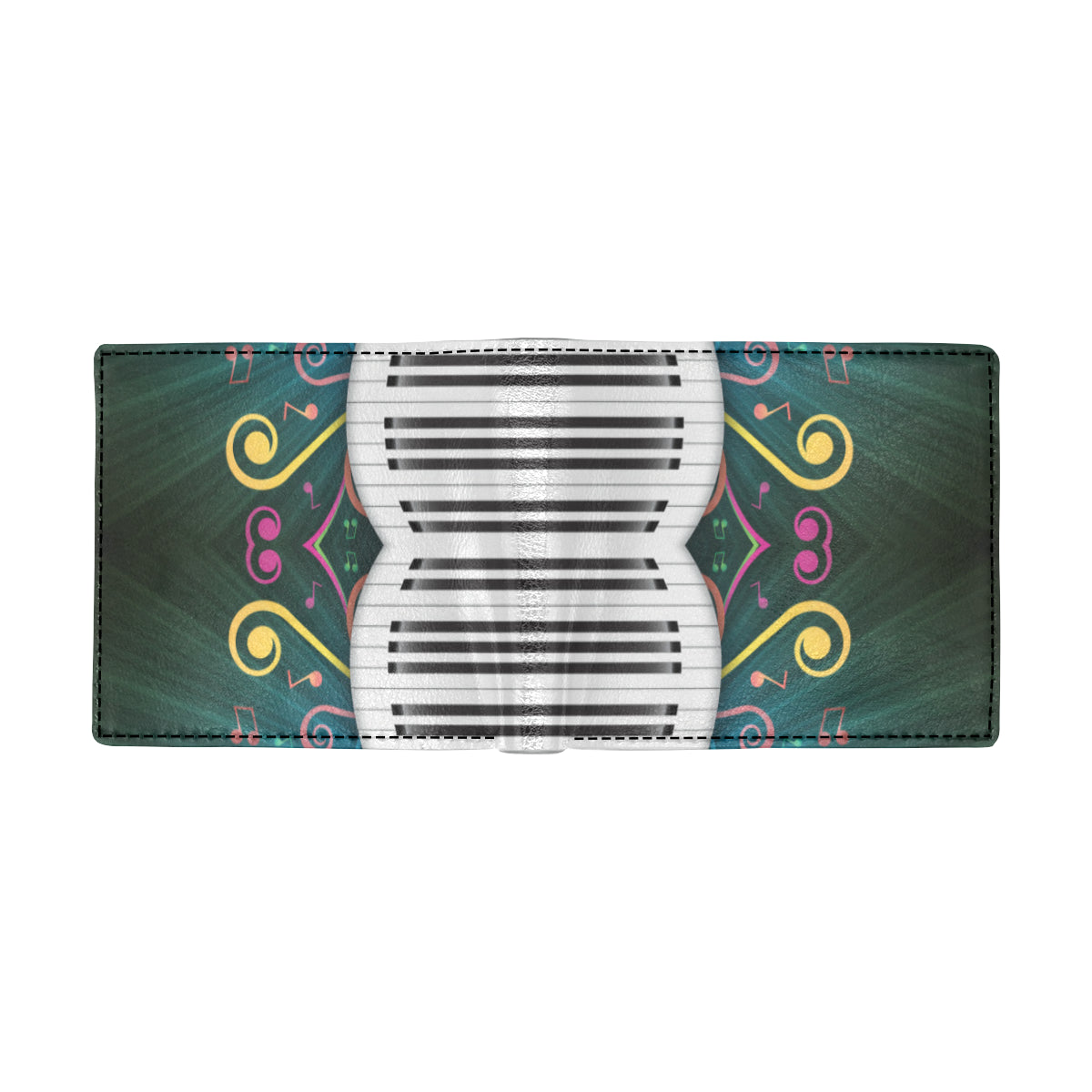 Piano Pattern Print Design 01 Men's ID Card Wallet