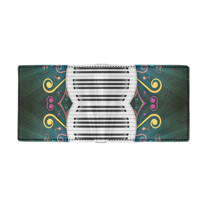 Piano Pattern Print Design 01 Men's ID Card Wallet
