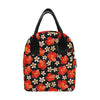 Red Hibiscus Pattern Print Design HB022 Insulated Lunch Bag