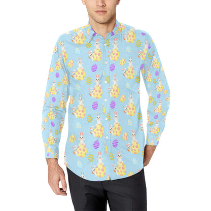 Easter Eggs Pattern Print Design RB015 Men's Long Sleeve Shirt
