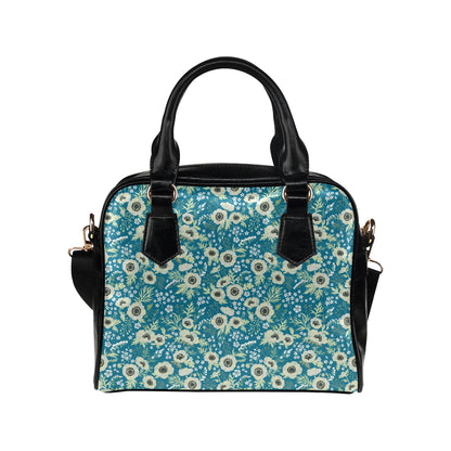 Anemone Pattern Print Design 01 Shoulder Handbag