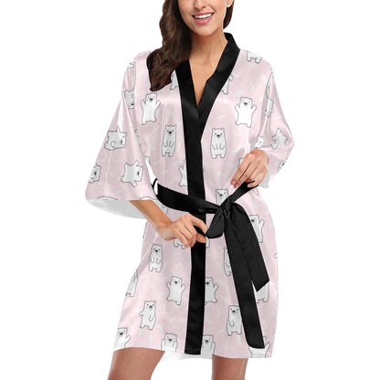 Polar Bear Pattern Print Design PB09 Women Kimono Robe