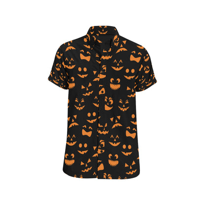 Halloween Pattern Print Design 02 Men's Short Sleeve Button Up Shirt