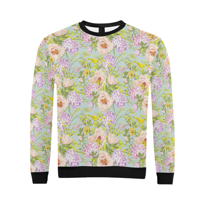 Hydrangea Pattern Print Design HD02 Men Long Sleeve Sweatshirt