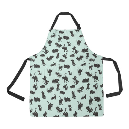 Black Cat Pattern Print Design 04 Apron with Pocket