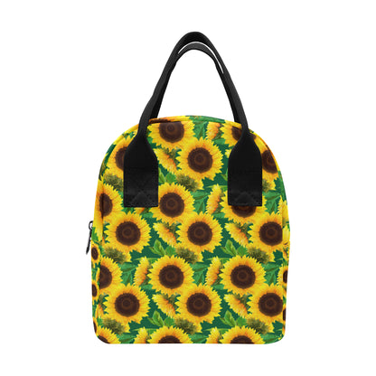 Sunflower Pattern Print Design SF02 Insulated Lunch Bag