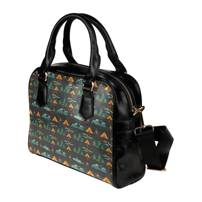 Camping Tent Pattern Print Design 03 Shoulder Handbag