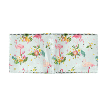 Flamingo Sweet Pattern Men's ID Card Wallet