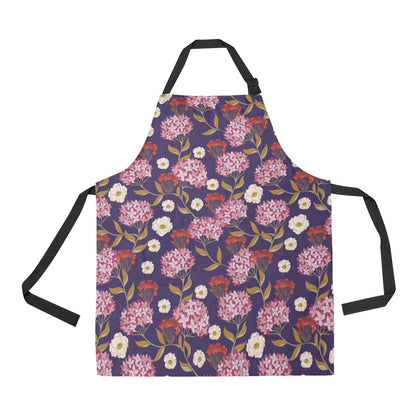 Hydrangea Pattern Print Design HD010 Apron with Pocket