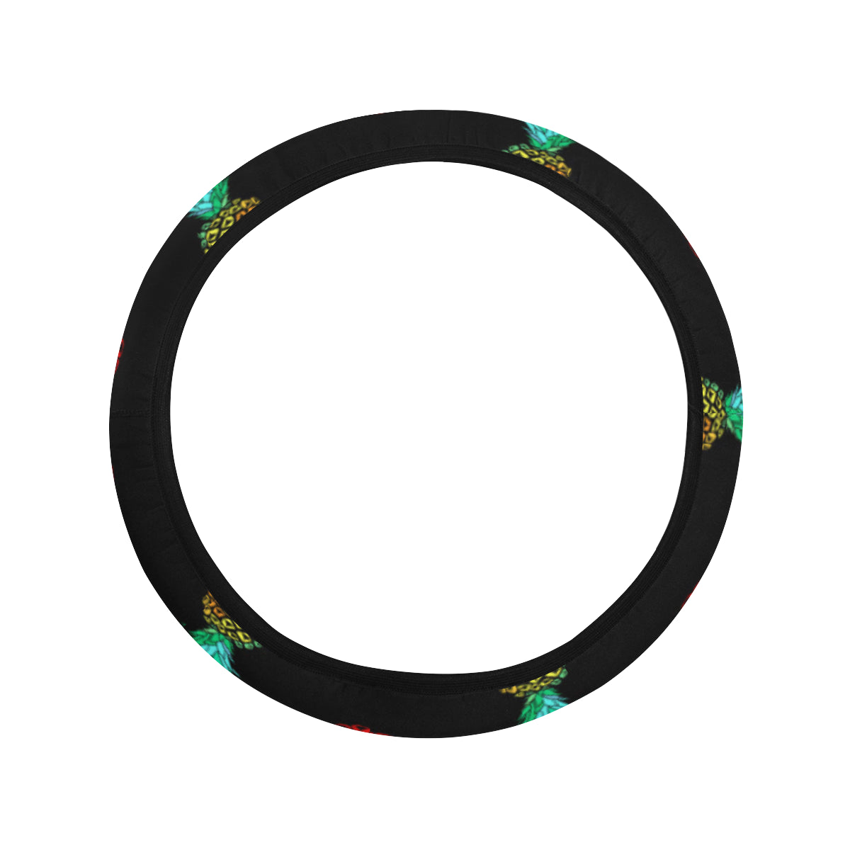 Pineapple Pattern Print Design A05 Steering Wheel Cover with Elastic Edge
