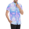 Galaxy Stardust Pastel Color Print Men's Short Sleeve Button Up Shirt