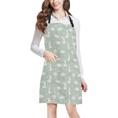 Bunny Pattern Print Design 03 Apron with Pocket