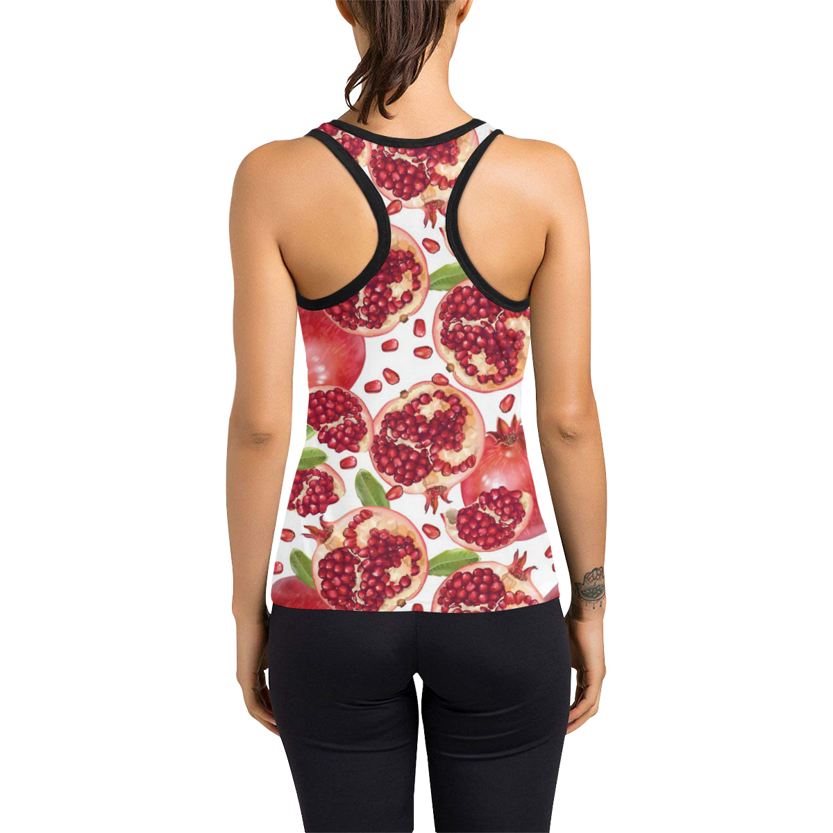 Pomegranate Pattern Print Design PG03 Women's Racerback Tank Top