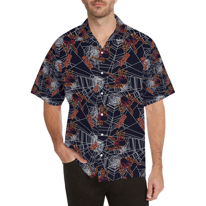Tarantula Spiderwebs Pattern Print Design 01 Men's Hawaiian Shirt