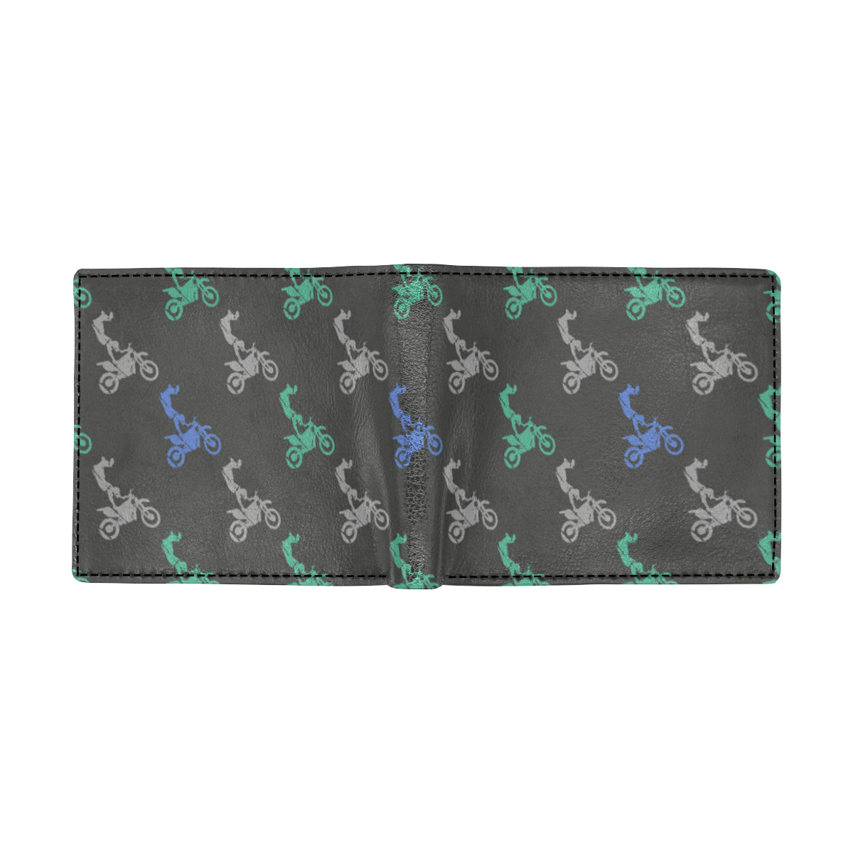 Motocross Pattern Print Design 02 Men's ID Card Wallet