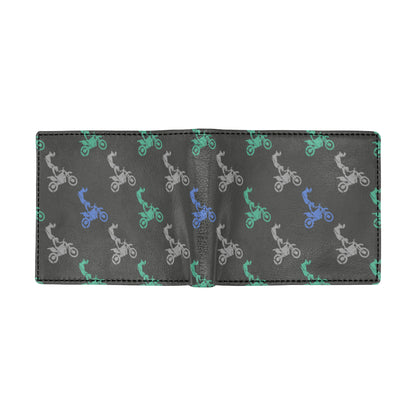 Motocross Pattern Print Design 02 Men's ID Card Wallet