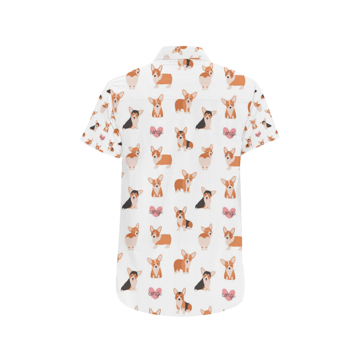 Cardigan Welsh Corgis Pattern Print Design 02 Men's Short Sleeve Button Up Shirt