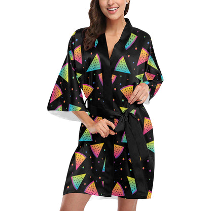 Rainbow Watermelon Pattern Print Design A04 Women's Short Kimono