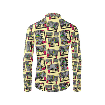 Synthesizer Pattern Print Design 01 Men's Long Sleeve Shirt
