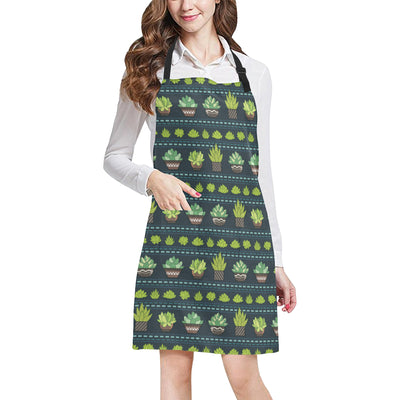 Cactus Pattern Print Design 07 Apron with Pocket